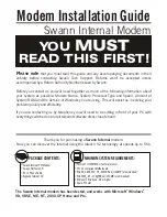 Swann Internal Modem Installation Manual preview