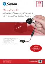 Предварительный просмотр 1 страницы Swann MicroCam III Specifications