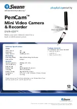 Предварительный просмотр 2 страницы Swann PenCam DVR-420 Specification Sheet