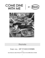 Swann Raclette User Manual preview