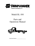 Предварительный просмотр 1 страницы swaploader SL-180 Parts And Operation Manual