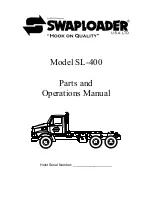 Предварительный просмотр 1 страницы swaploader SL-400 Parts And Operation Manual