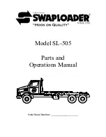 swaploader SL-505 Parts And Operation Manual preview