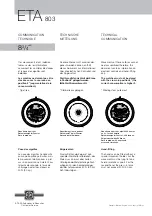 Предварительный просмотр 1 страницы Swatch ETA 803 Quick Start Manual