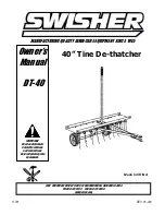 Предварительный просмотр 1 страницы Swisher DT-40 DE-THATCHER Manual