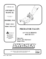 Swisher PREDATOR TALON WBRC11524C Owner'S Manual preview