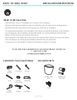 Preview for 2 page of Swiss Madison Back-to-Wall Installation Instructions Manual