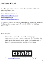 Preview for 12 page of Swiss SAF70L User Manual