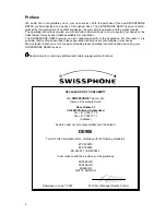 Preview for 2 page of SwissPhone DE900 Operating Instructions Manual