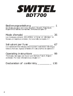 Предварительный просмотр 2 страницы switel BDT700 Operating Instructions Manual