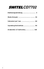 Preview for 2 page of switel CD7702 Operating Instructions Manual