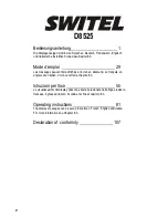 Предварительный просмотр 2 страницы switel D8525 Operating Instructions Manual