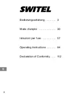 Предварительный просмотр 2 страницы switel DC462 Operating Instructions Manual