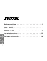 Предварительный просмотр 2 страницы switel DE18X Operating Instructions Manual