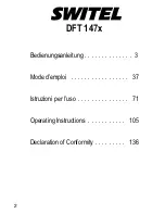 Предварительный просмотр 2 страницы switel DFT 1471 Operating Instructions Manual