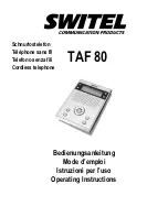 Предварительный просмотр 1 страницы switel TAF 80 Operating Instructions Manual