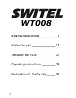 Предварительный просмотр 2 страницы switel WT008 Operating Instructions