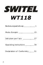 Предварительный просмотр 2 страницы switel WT118 Operating Instructions Manual