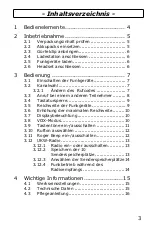 Предварительный просмотр 3 страницы switel WT119 Operating Instructions Manual