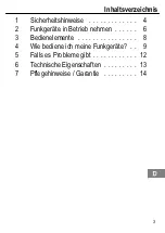 Предварительный просмотр 3 страницы switel WTC605 Operating Instructions Manual