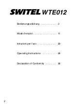 Preview for 2 page of switel WTE012 Operating Instructions Manual