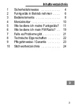 Предварительный просмотр 3 страницы switel WTF 728 Operating Instructions Manual