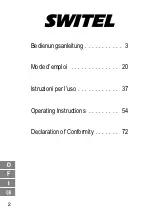 Предварительный просмотр 2 страницы switel WTF722 Operating Instructions Manual