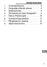 Предварительный просмотр 3 страницы switel WTF722 Operating Instructions Manual