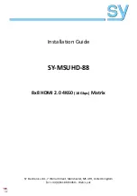 Preview for 1 page of SY Electronics SY-MSUHD-88 Installation Manual