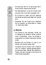 Preview for 12 page of Sygonix 1911206 Operating Instructions Manual