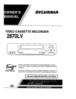 Sylvania 2870LV Owner'S Manual preview