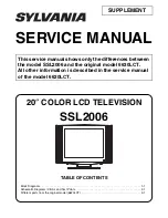 Preview for 1 page of Sylvania 6620LCT A Service Manual