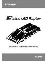 Preview for 1 page of Sylvania briteline led raptor Installation Instructions Manual