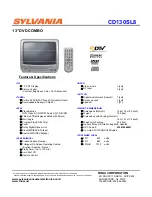 Sylvania CD130SL8 Features & Specifications preview