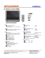 Preview for 1 page of Sylvania CD202SL8 Features & Specifications