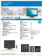 Preview for 1 page of Sylvania LC195SL9 C Specifications