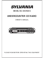 Preview for 1 page of Sylvania SKCR2613 Owner'S Manual