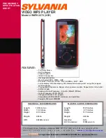 Предварительный просмотр 1 страницы Sylvania SMPK2072(2GB) Specification Sheet