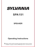 Sylvania SPA151 Operating Instructions Manual preview