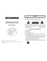 Предварительный просмотр 1 страницы Sylvania SRCD261 Instructions Manual