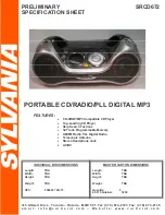 Sylvania SRCD672 Specification Sheet предпросмотр