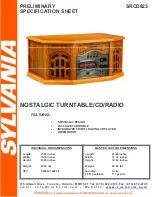 Sylvania SRCD823 Specification Sheet preview