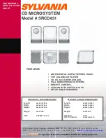 Sylvania SRCD831 Preliminary Specification Sheet preview