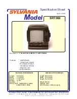 Sylvania SRT068 Specification Sheet предпросмотр