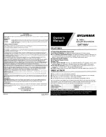 Предварительный просмотр 1 страницы Sylvania SRT199V Owner'S Manual