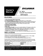 Sylvania SRT2223 Owner'S Manual предпросмотр