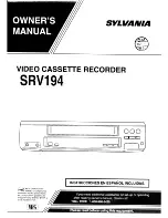 Sylvania SRV194 Owner'S Manual preview