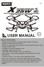 SYMA X25W User Manual preview