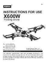 SYMA X600W Instructions For Use Manual preview