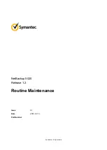 Preview for 1 page of Symantec NetBackup 5020 Routine Maintenance